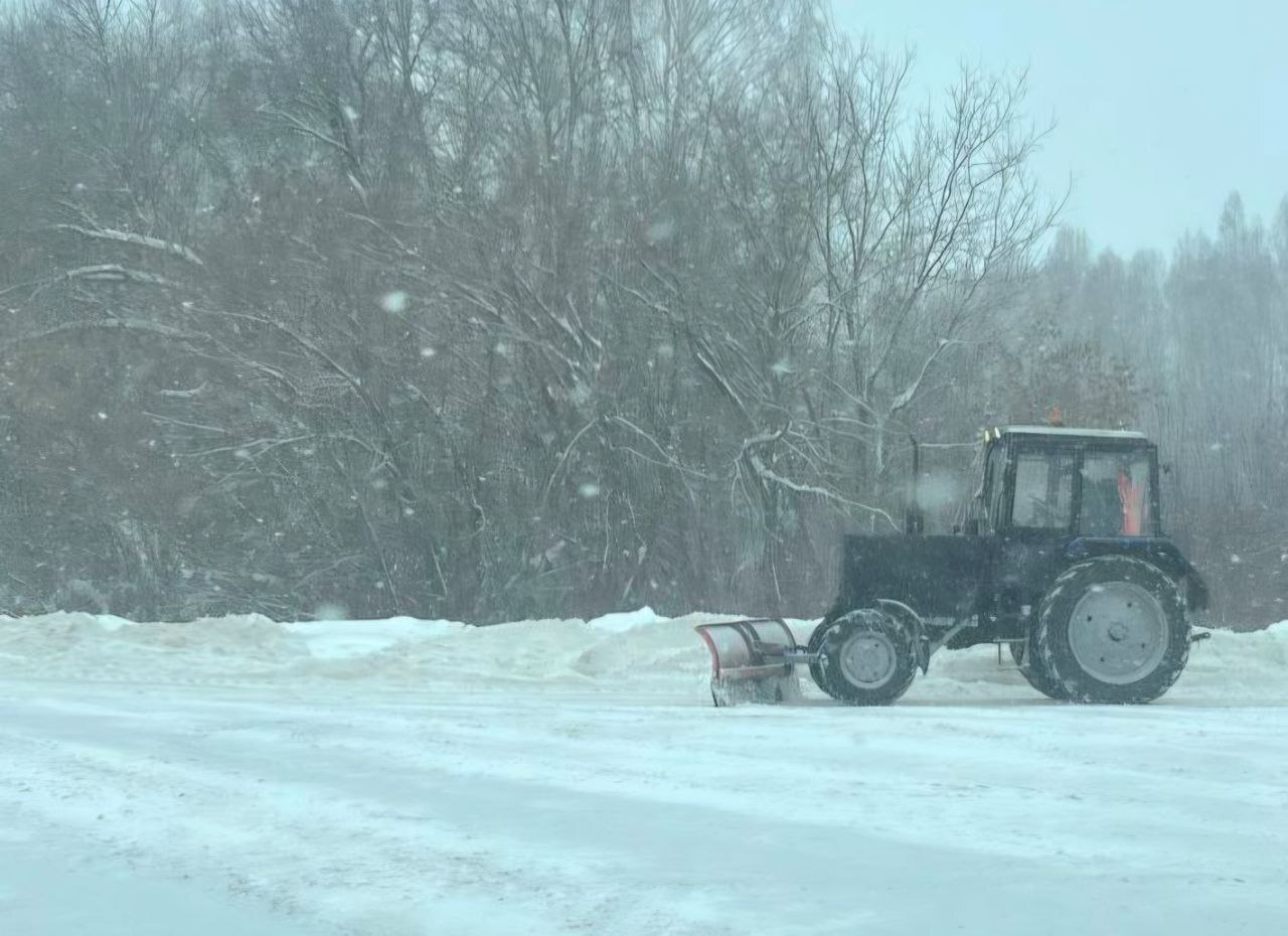 Работы по устранению последствий снегопада.