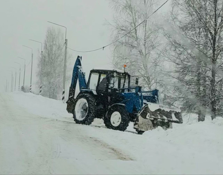 Работы по устранению последствий снегопада.